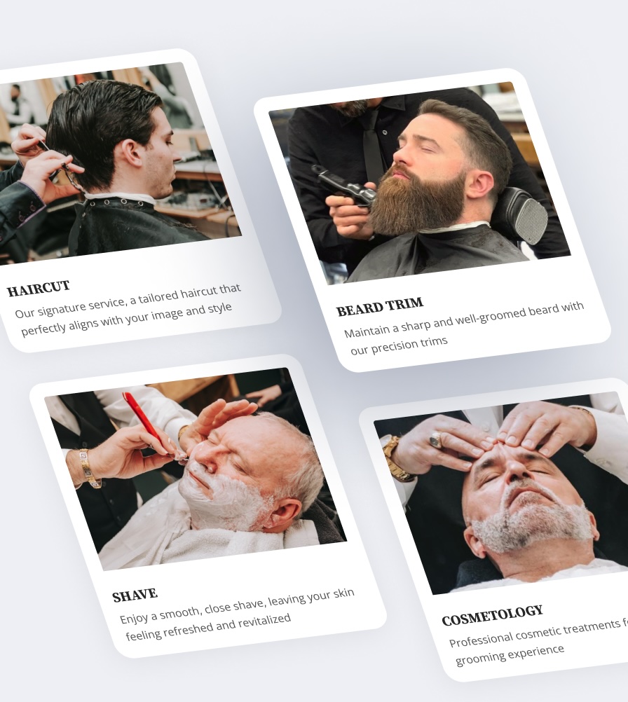 Barbershop website images