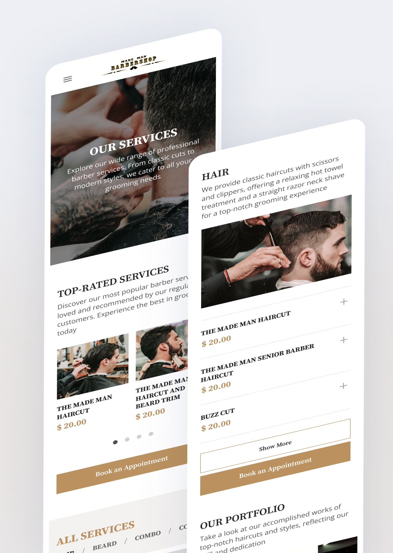 Barbershop website images